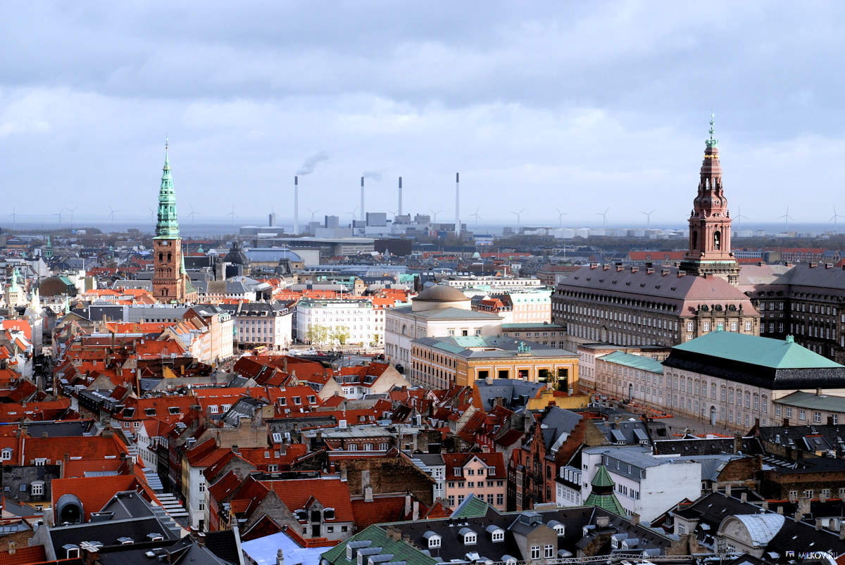 Вид на Копенгаген со смотровой площадки Ратуши, 2010