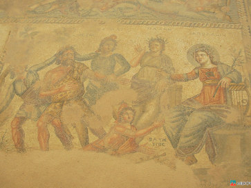 Кипр. Пафос. Фрагмент мозаики в доме Эона